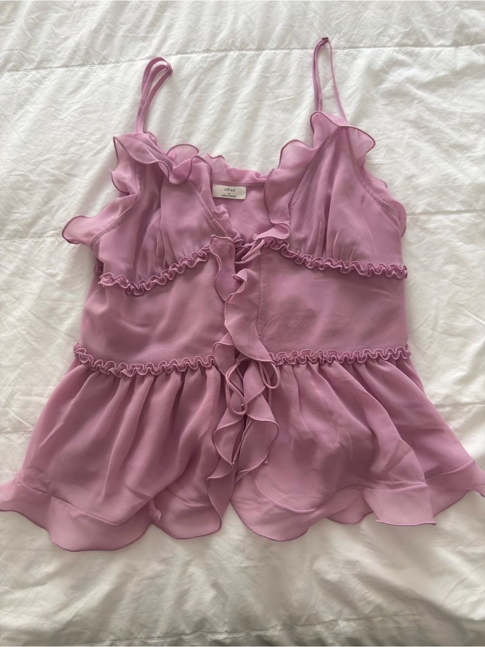 Ruffled Pink Camisole Top - Women Intimates